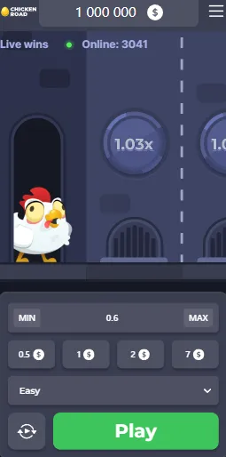Chicken Road gameplay móvil - selección de carril